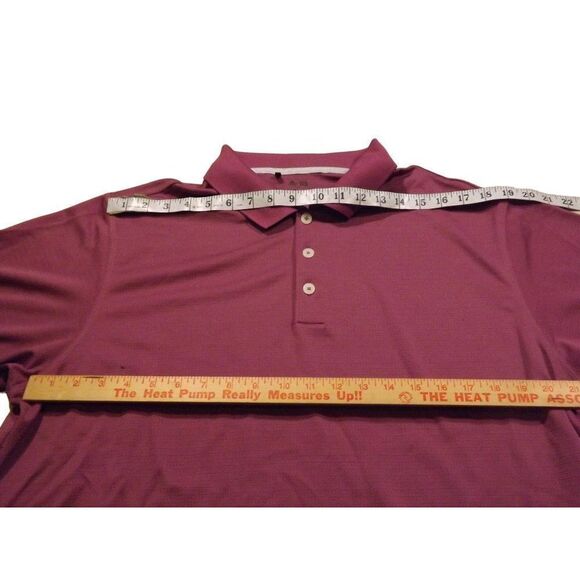 Adidas Golf Polo Men Sz XL Climalite Purple Short Sleeve 3 Button Collared - Picture 5 of 8